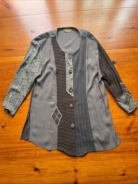 A. Spence Patchwork Button-up tunic